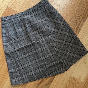 Asymmetrical Plaid Mini Skirt